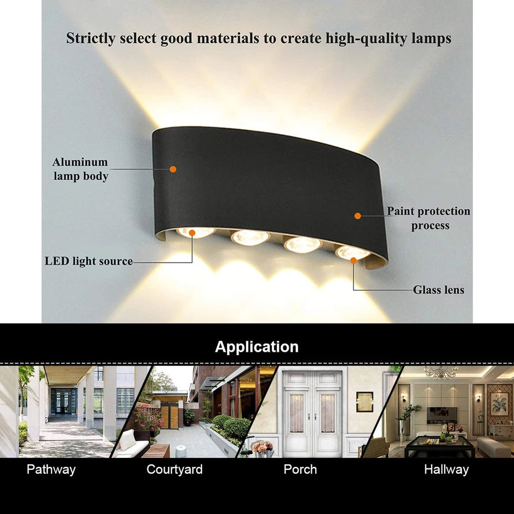 Led Wall Lamp outdoor Stair Light Fixture Bedside Loft Living Room Up Down Home Hallway Lampada 2W 4W 6W 8W 10W 12W Wall Sconces