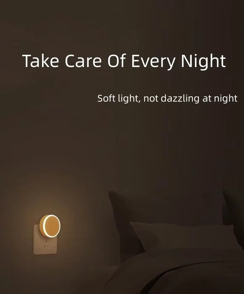 Night Light Motion Sensor With LED Light EU/US Plug Lamps Children'S Night Light Wireless Night Lamp For Bedside Table Bedroom