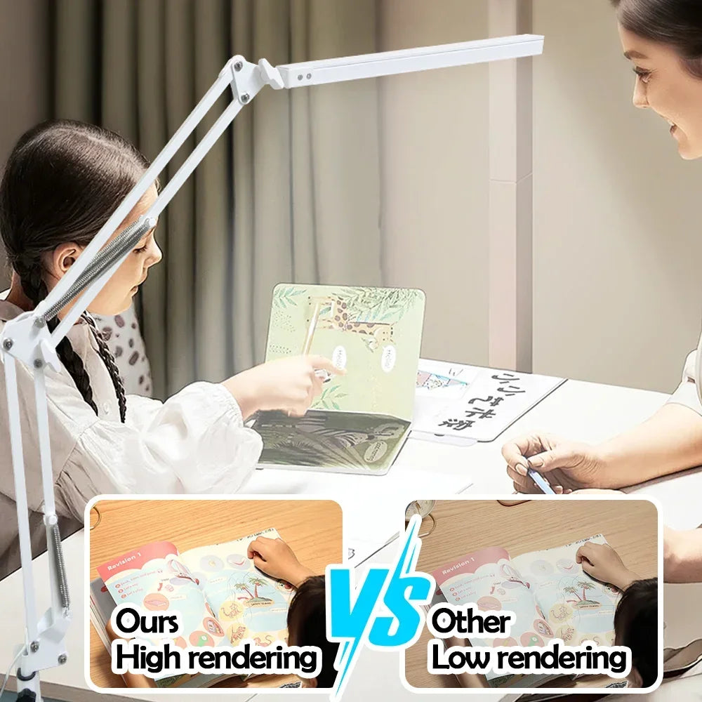 Eye-Caring LED Folding Metal Desk Lamp  Adjustable  Brightness Levels Flexible Rotating Lamp Head for Home Reading PC