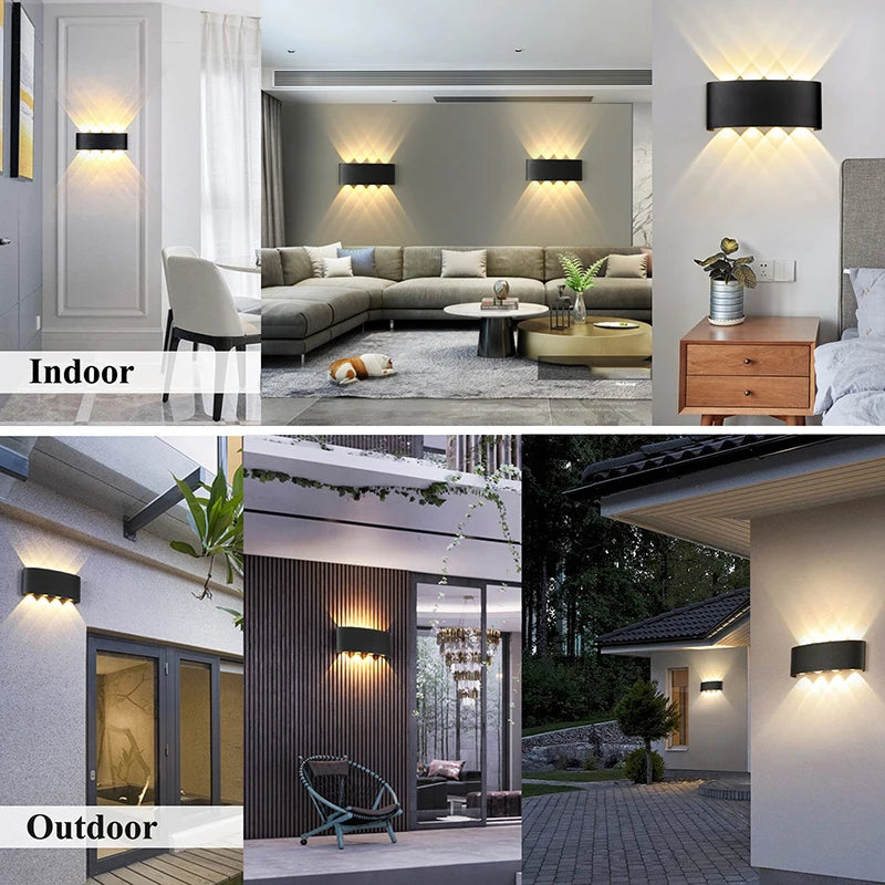 Led Wall Lamp outdoor Stair Light Fixture Bedside Loft Living Room Up Down Home Hallway Lampada 2W 4W 6W 8W 10W 12W Wall Sconces