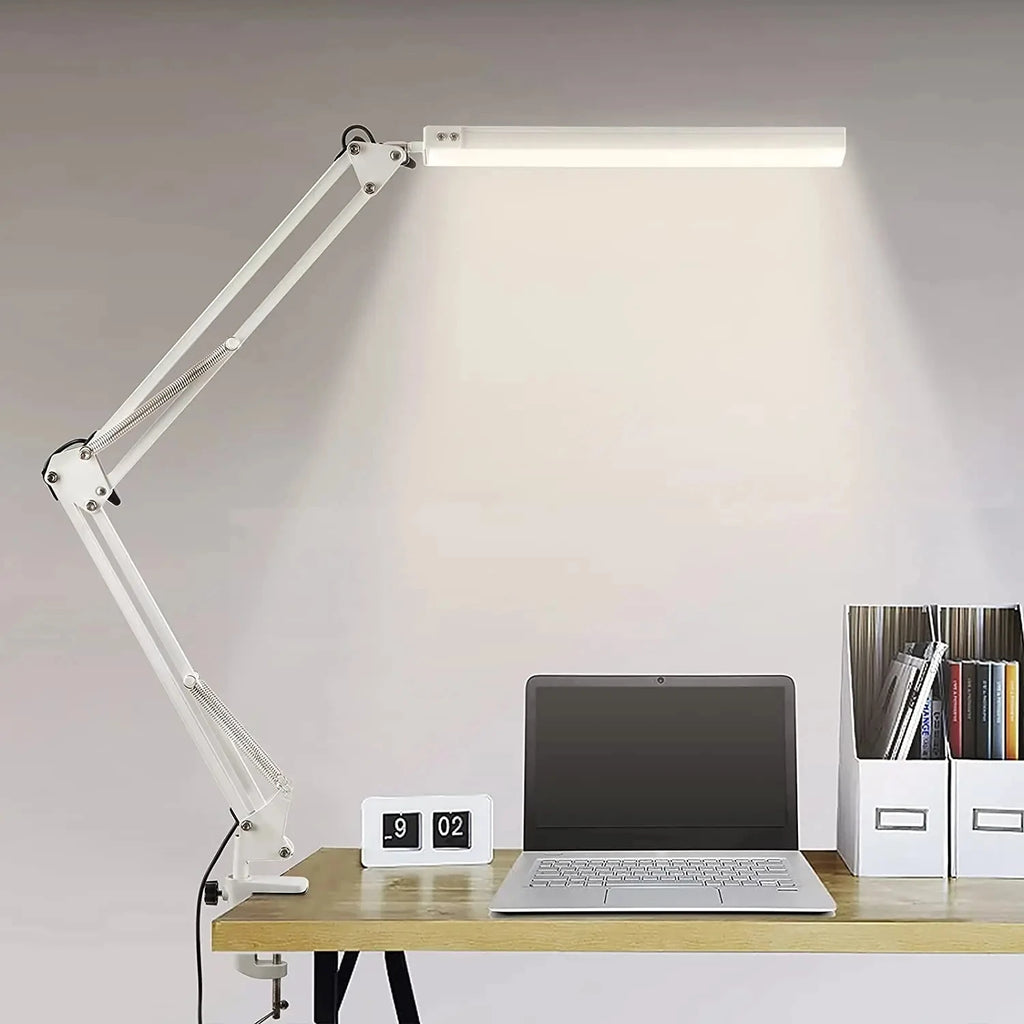 Eye-Caring LED Folding Metal Desk Lamp  Adjustable  Brightness Levels Flexible Rotating Lamp Head for Home Reading PC