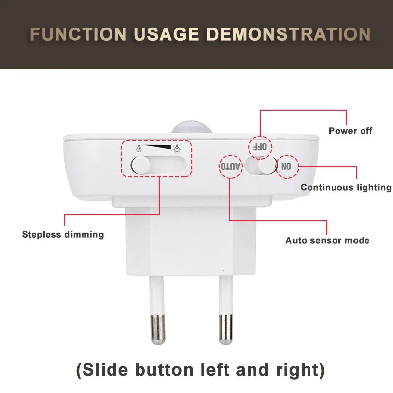 Night Light Motion Sensor With LED Light EU/US Plug Lamps Children'S Night Light Wireless Night Lamp For Bedside Table Bedroom