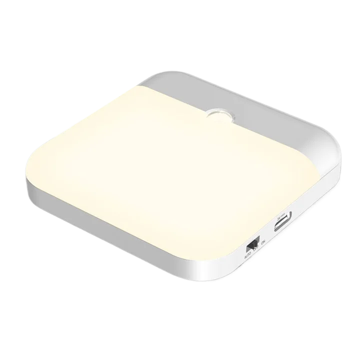 LED Motion Sensor Night Light, Square USB Rechargeable Cabinet Lamp, for Bedroom Kitchen Staircase Hallway Wardrobe
