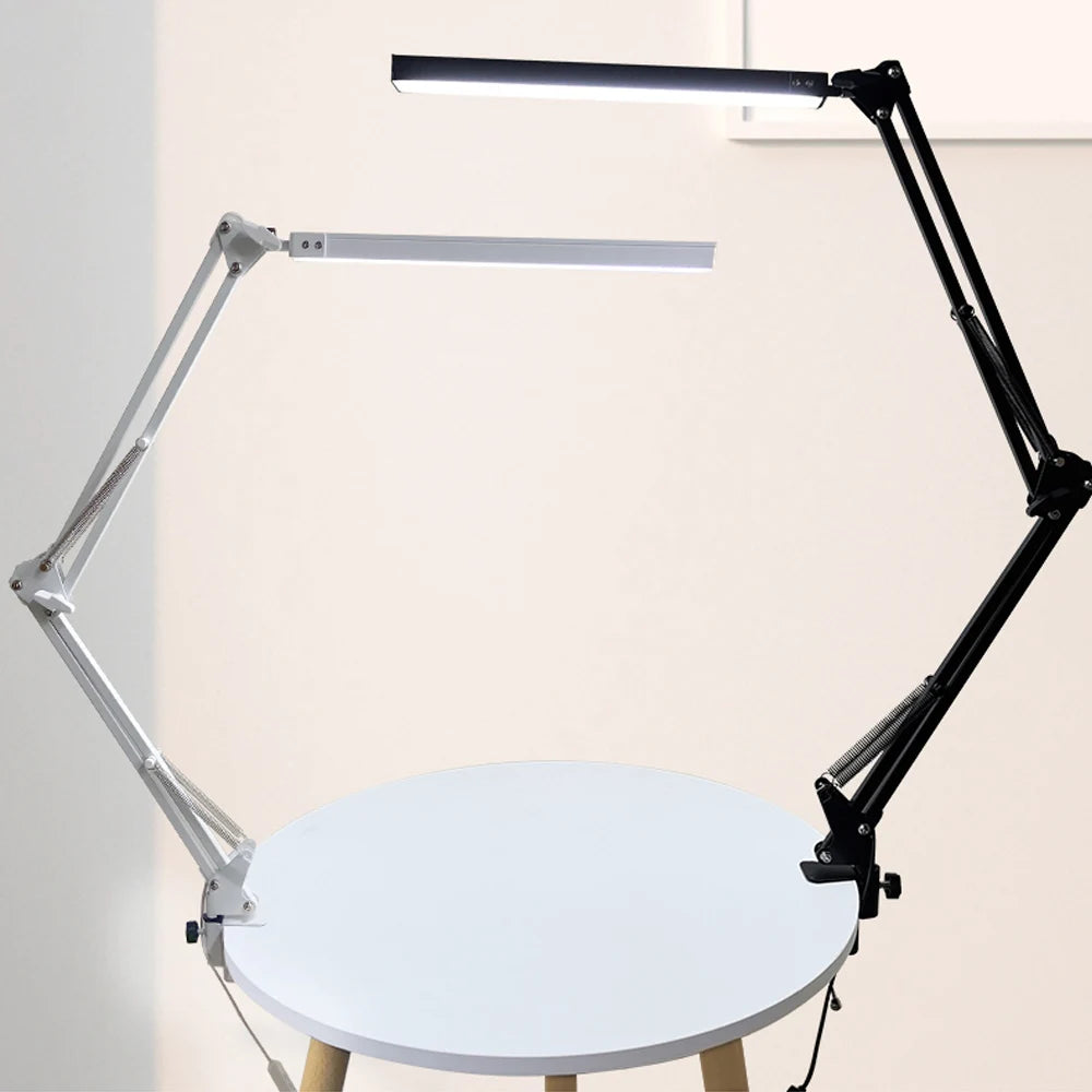 Eye-Caring LED Folding Metal Desk Lamp  Adjustable  Brightness Levels Flexible Rotating Lamp Head for Home Reading PC